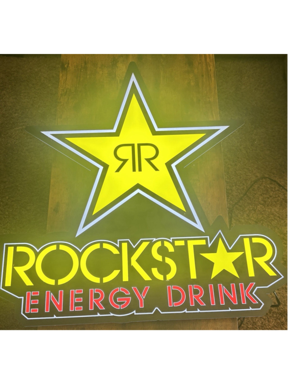 Rockstar Energy Drink Electric Led Light Wall Sign 30” H 28” W